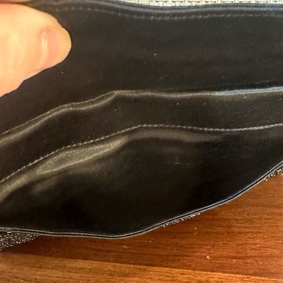 🌟2xHP🌟VTG 1960 Marie Antoinette of Paris Black Micro Bead Satin Evening Clutch - Picture 9 of 15